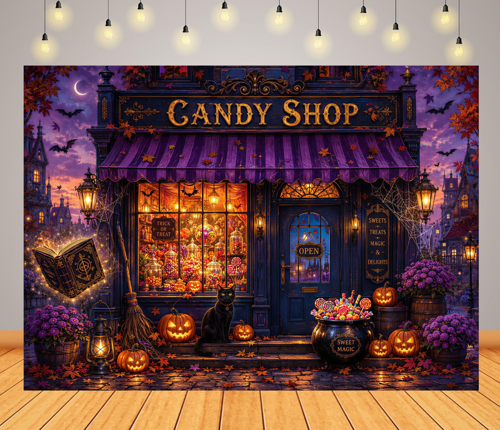 10x6.5FT (3x2m) Negozio Dolci Halloween Sfondo Fotografico