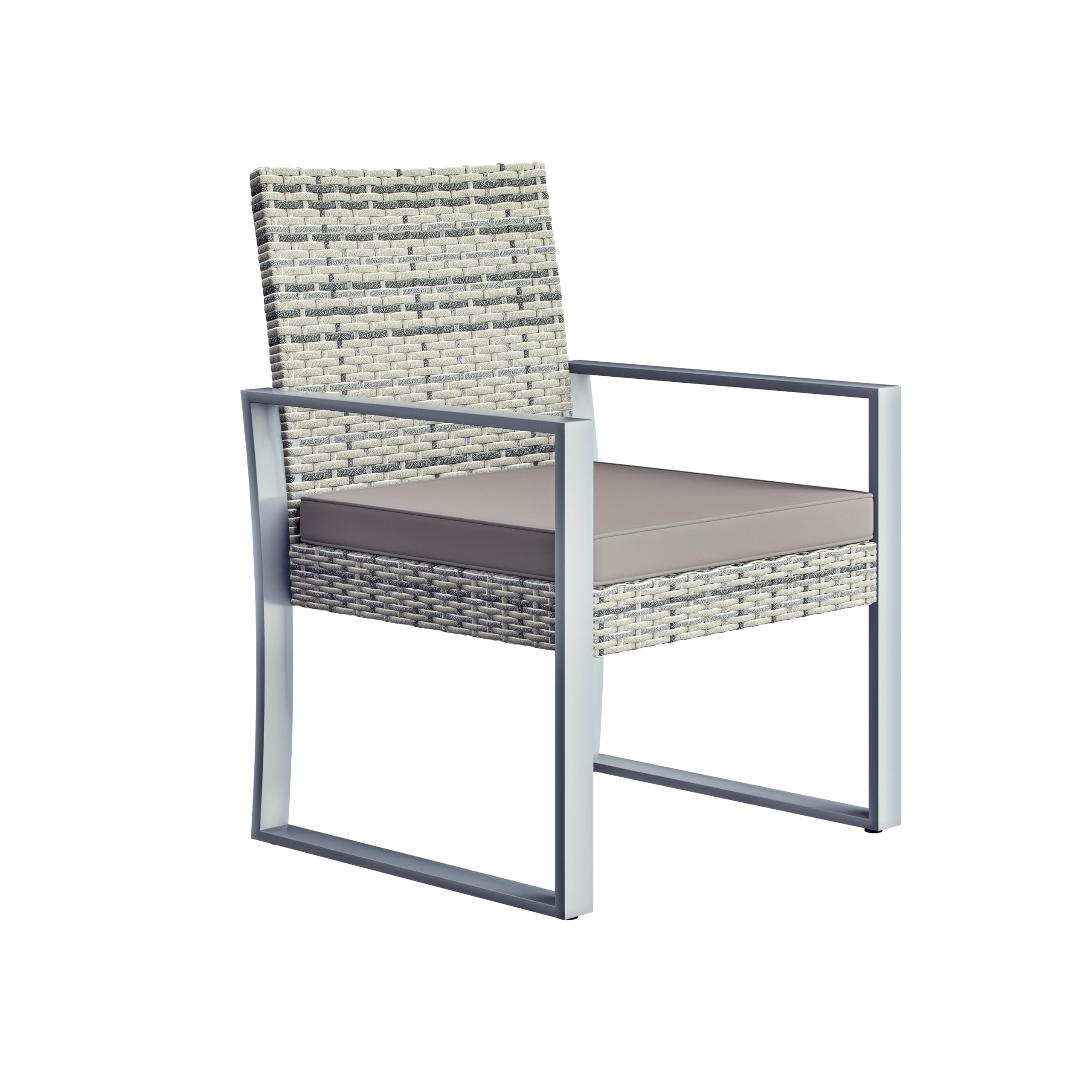 Casaria Mobili Giardino Polyrattan Robusto Tavolo WPC 160kg 2 Sedie Regolabili Cuscini Terrazza Balcone Lounge Set