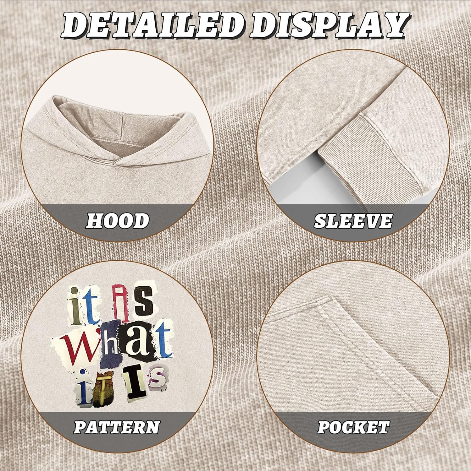 Graphic Hoodies for Men Vintage Hoodie Funny Oversize It Is What It Is Streetwear Hooded Sweatshirt Pullover Tops - Image 7