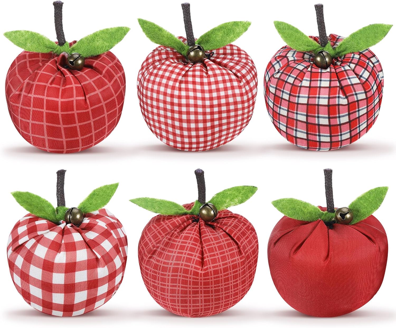 12 Pcs Artificial Apple Decor Fake Fabric Cloth Apple Bowl Filler for Fall Country Farmhouse Decor Home Office Ornaments