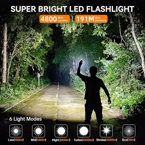 Miniatura 3 de Linterna Wurkkos TS22 de Alto Lúmen Recargable - 4500 Lúmenes Súper Brillante 70.3 LED HI Flashlight Carga USB C Impermeable IP68 Salida Regulada