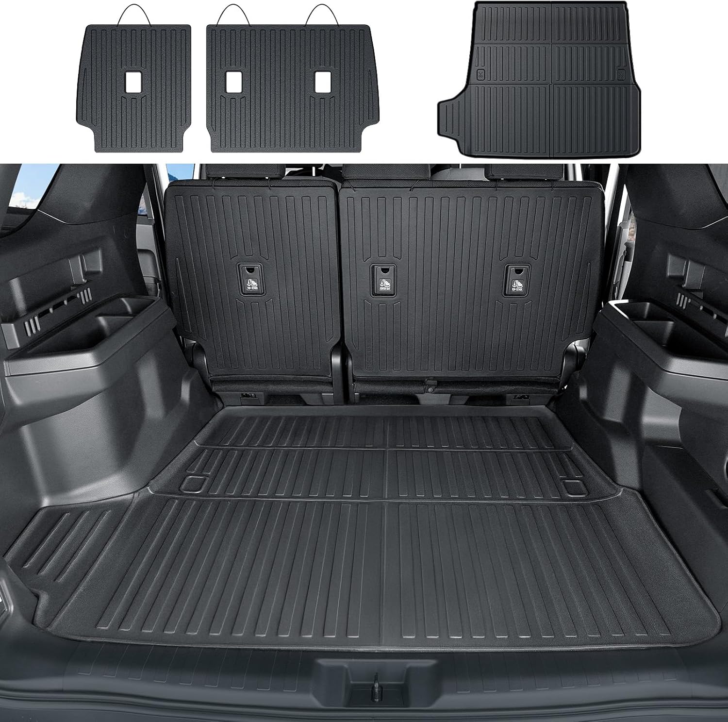 Cargo Liner & Backrest mat for 2025 2026 Toyota 4Runner Fuel 5-Seater, Full Coverage All Weather TPE Cargo Mat & Trunk Backrest Protectors