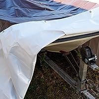 Vista 4 de Watershed Innovations Lona reversible impermeable resistente de 14 mil, 10 x 12 pies, color blanco/marrón