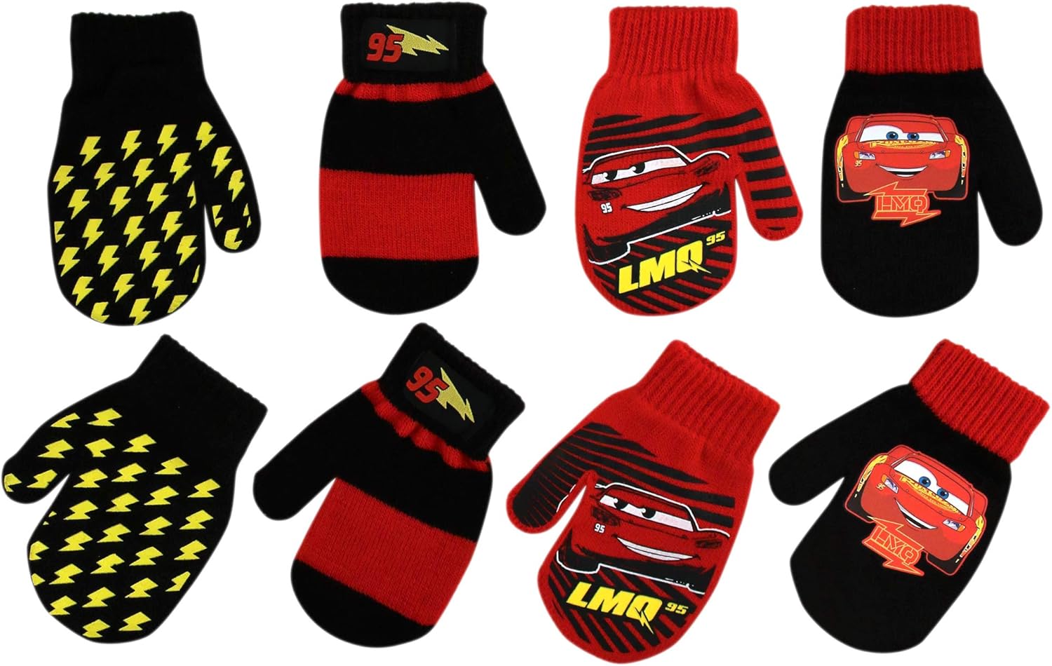 Disney Boys 4 Pack Mitten or Glove Mickey Mouse, Cars Lighting McQueen (Toddler/Little Boys): Clothing, Shoes & Jewelry