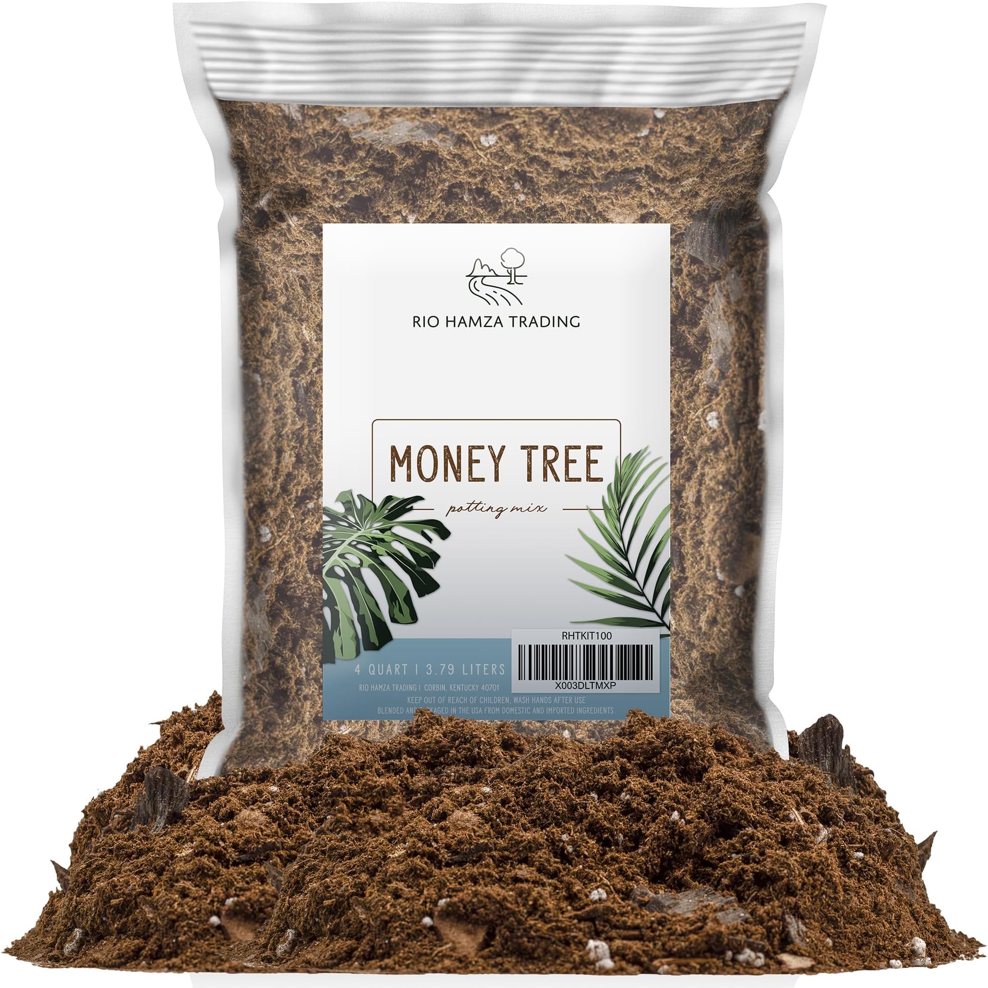 Money Tree Soil, Soil Mix for Planting or Repotting Money Tree, 4qt One Gallon Bag of Soil Blended to Properly Grow Money Tree Plants
