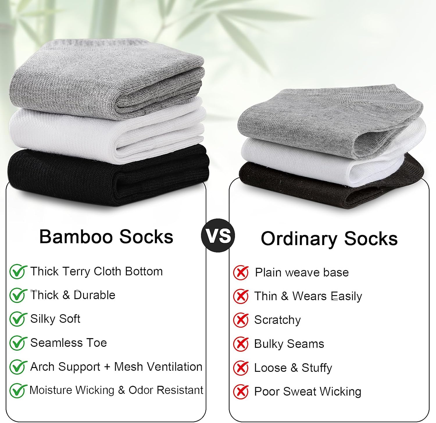 10 Pack Men's Bamboo Athletic Ankle Socks - Moisture Wicking, Breathable, Low Cut Cushioned Running Socks, Gift Box - Image 5
