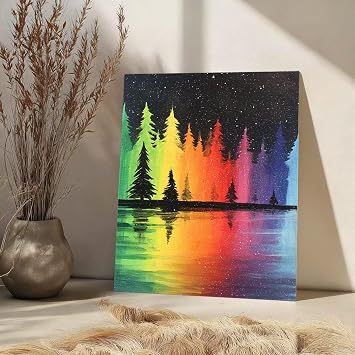 Paint by Numbers Kit for Adults Flower Color by Numbers for Adults Mountain DIY Acrylic Paint Kit Arts and Crafts for Beginners, Painting for Home Wall Decor, Gifts for Women 12 x 16 Inch PjY8993 W-R
