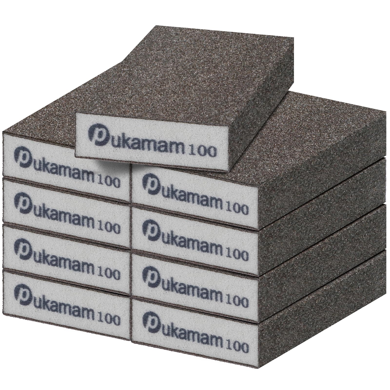 9 Pcs Sanding Blocks Wet and Dry Sandpaper for Wood & Walls 100 Grit, Washable, Reusable Sanding Sponge for Woodworking, Metal & Drywall Polishing