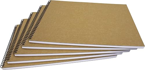 Miniatura 1 de Cuaderno de bocetos reciclado, tamaño A3, 40 hojas (80 caras) de cartucho reciclado de 6.00 ozm, paquete de 5