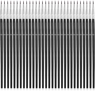 30 Pcs Fine Tip Paint Brush #0 Tiny Paint Brushes Detail Painting Brushes Miniature Thin Liner Brush for Watercolor Crafts Nail Art Oil Acrylic Face Painting Detailing