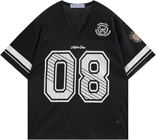 Aelfric Eden Jersey Shirts for Women Y2k Oversized V Neck Graphic Tees Football Number Streetwear T Shirt Tops