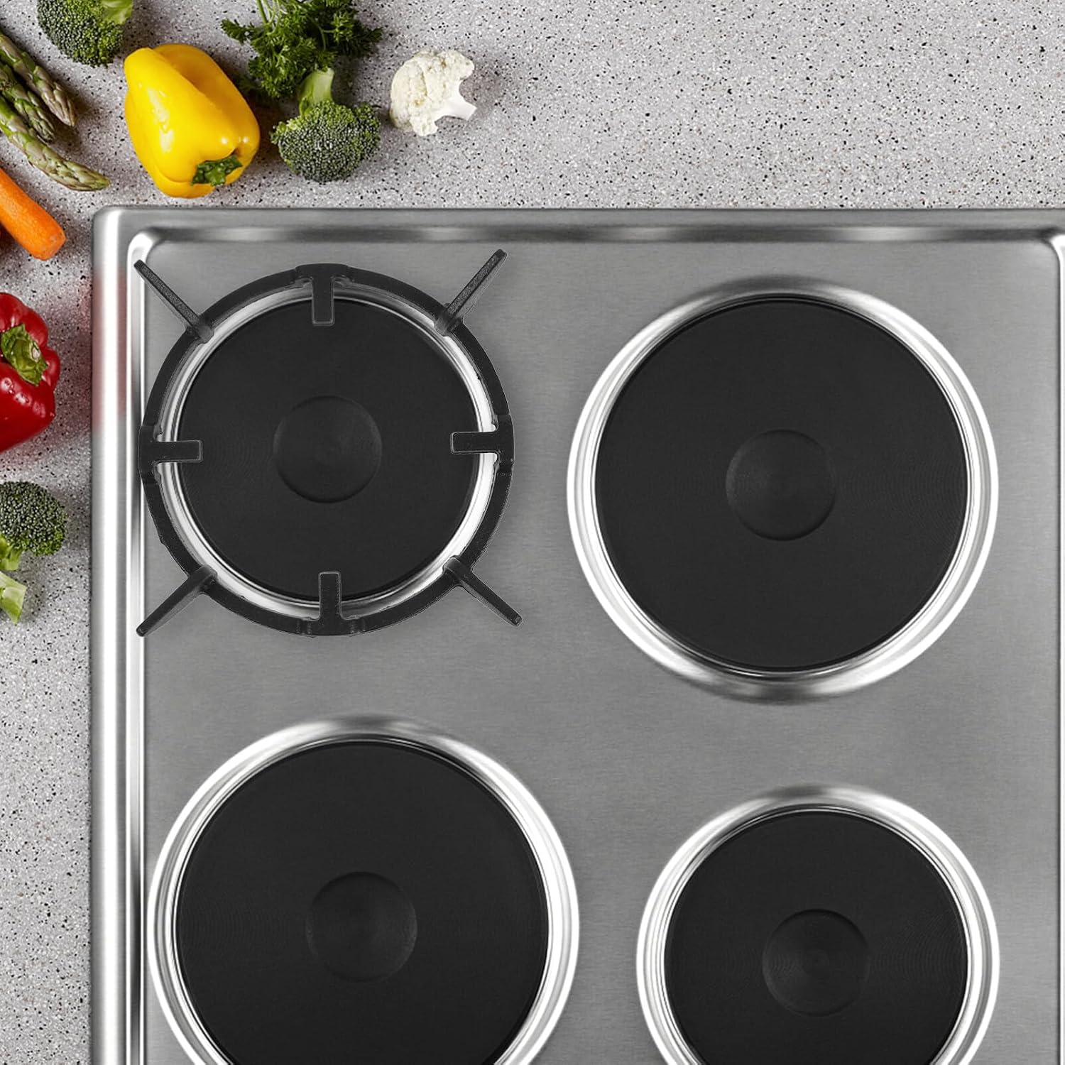BESTOYARD Wok Rings for Gas Stove, Potholders for Kitchens 9 Inch Pot Support Rack Cast Iron Gas Stove Rack Wok Stand for Wok Saucepan Bowl, 23.00X23.00X4.00CM, Black, 32S18G434MJQPGQ
