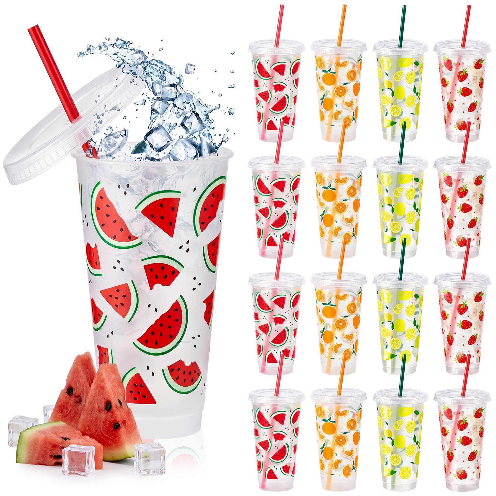 Gobelets en plastique avec couvercles Chuangdi 12pcs 710ml