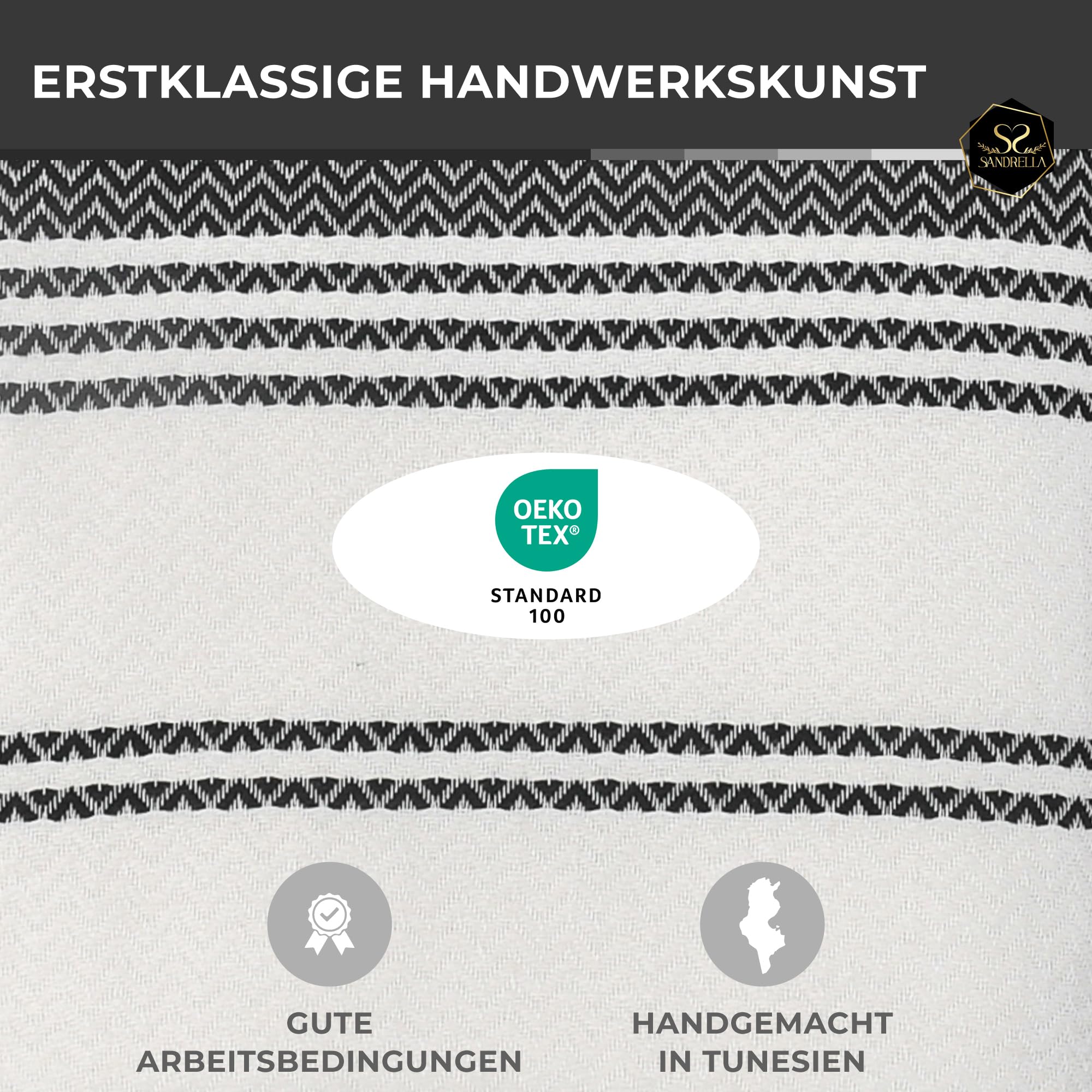 2er Set Hamamtuch aus 100% recycelter Baumwolle Oeko-Tex tunesisches Strandtuch Sauna Damen & Herren 100x200cm schnelltrocknend I grau – dunkelgrau