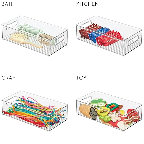 Miniatura 7 de iDesign - Contenedor apilable para refrigerador, contenedor de almacenamiento para congelador u organización de despensa, transparente, fabricado en