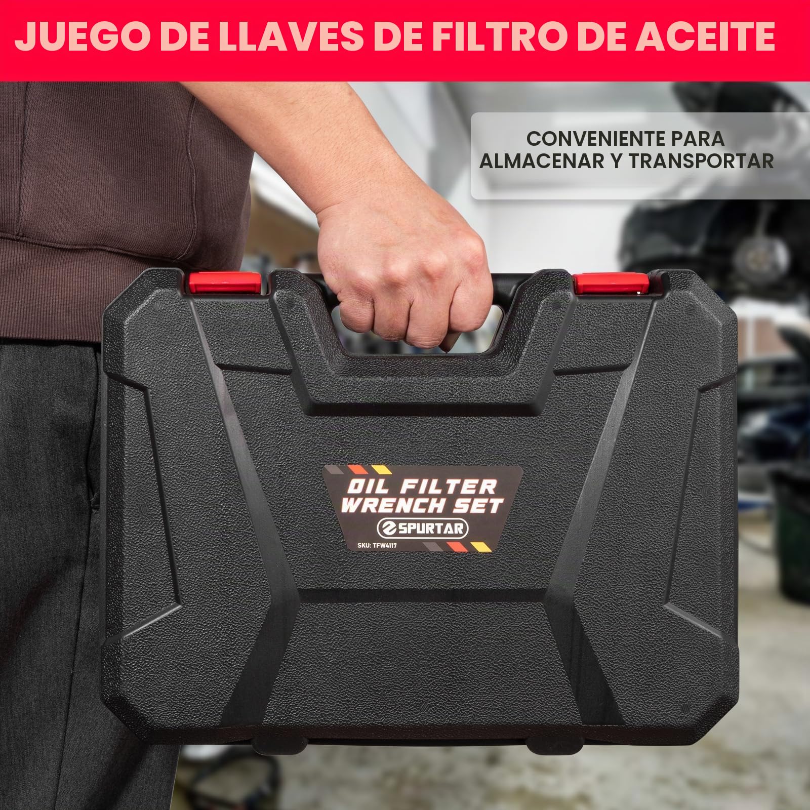 Spurtar Juego de 7 llaves ajustables de 70 a 133 mm y 9 pulgadas y 12 pulgadas, alicates de filtro de aceite universales de 3 mordazas, herramienta de eliminación de filtro de aceite para 4S Shop