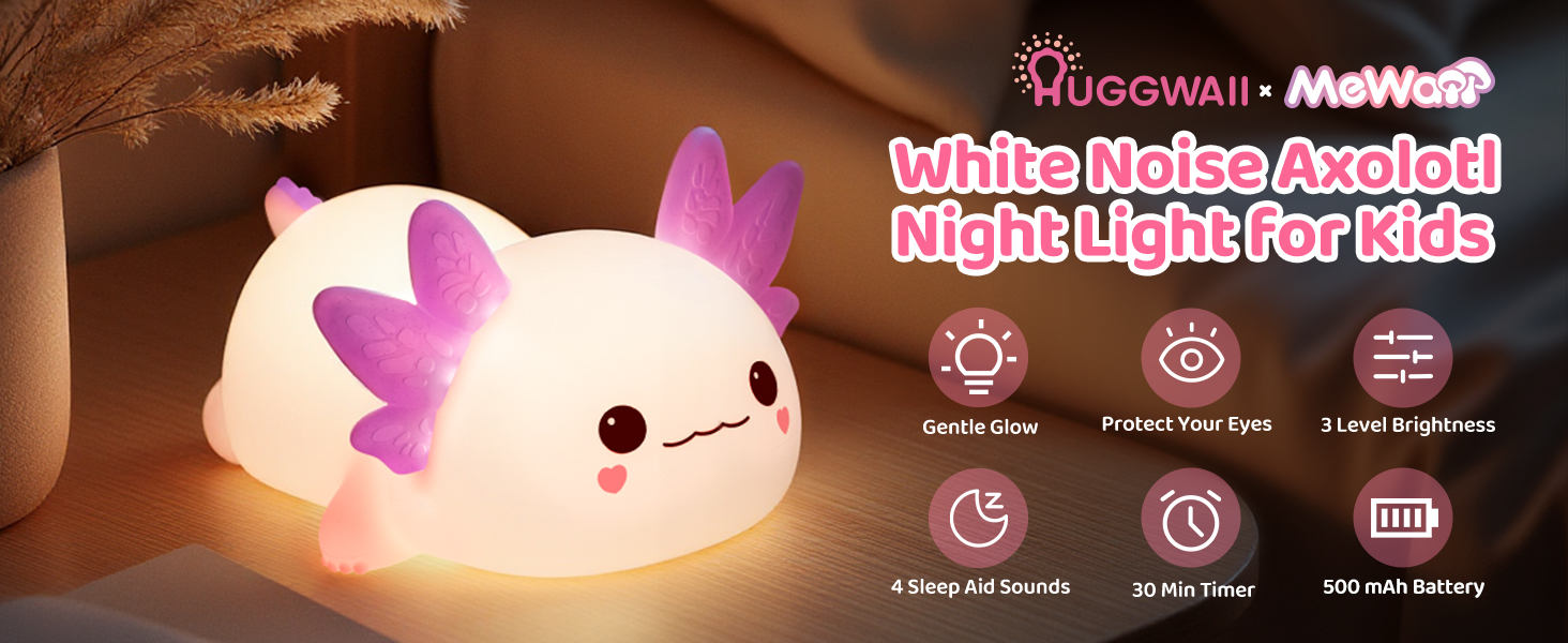 Amazon.com: Mewaii Huggwaii Squishy Axolotl Night Light for Kids
