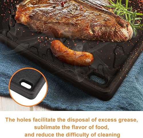 Miniatura 4 de Utheer 6506 Plancha de cocina de hierro fundido para Weber Q300 Q320 Q3000 Q3200 57060001 586002 426001 56010049 parrillas de gas, 17.8 x 12.4