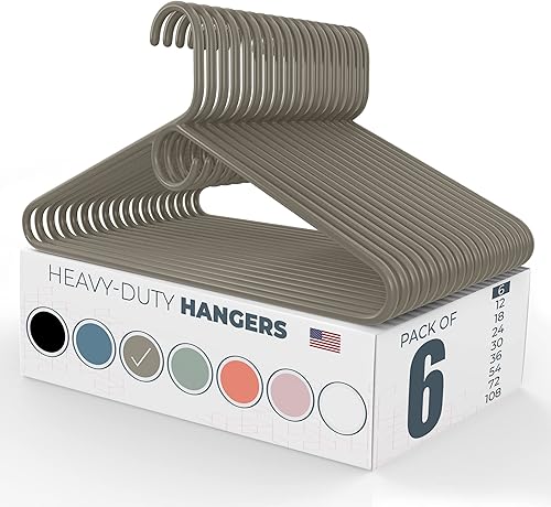 Miniatura 20 de Perchas de ropa resistentes fabricadas en Estados Unidos, paquetes a granel disponibles, plástico fuerte, perchas para chaquetas y abrigos