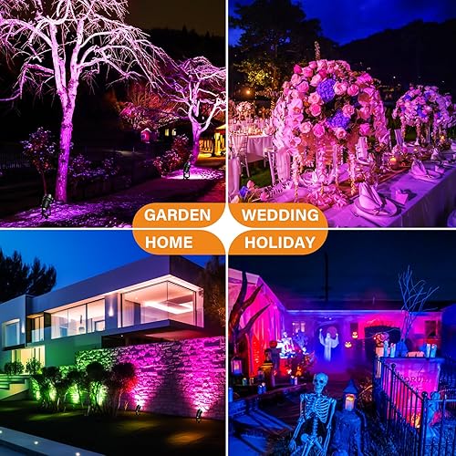 Miniatura 7 de Foco de Navidad de Halloween para exteriores, luces LED de paisaje de 10 W, luces LED de paisaje al aire libre con 16 cambios de color para