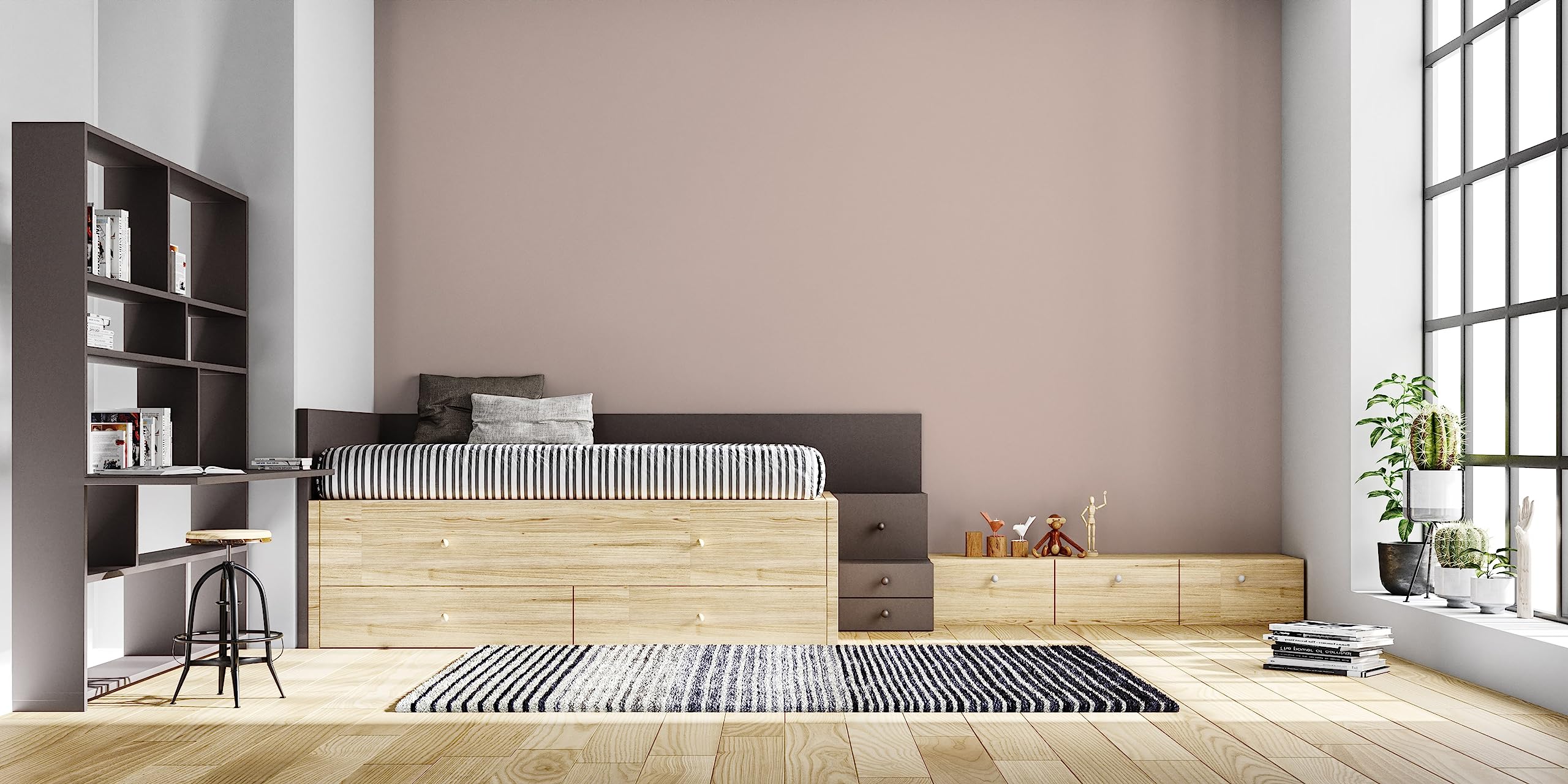Peinture Acrylique Rose Poudré Jésus - Aspect Satin - Peinture Mur, Plafond, Boiserie & Balcon - Lessivable - Séchage En 30 min - COV A+ - Fabriquée En France - 5 L - BARBOUILLE