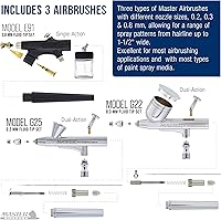 Vista 3 de Master Airbrush Professional 3 Kit de aerógrafo con compresor y filtro de aire/Regulador