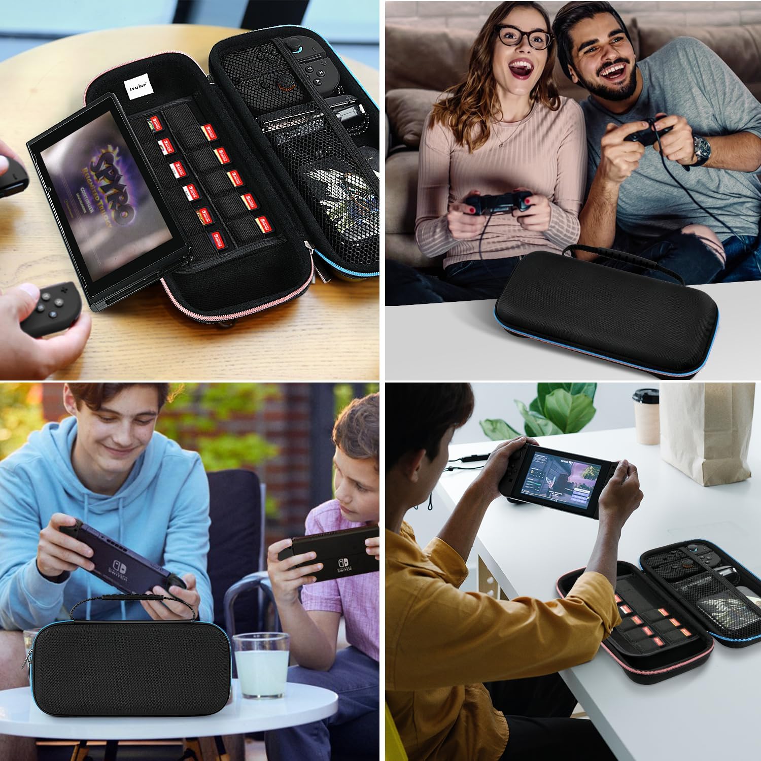 ivoler Carrying Case for Nintendo Switch 2 (2025 Model), Portable Hard Shell Pouch Carrying Travel Game Bag for Switch 2 Accessories Holds 12 Game Cartridge, Black - Image 7
