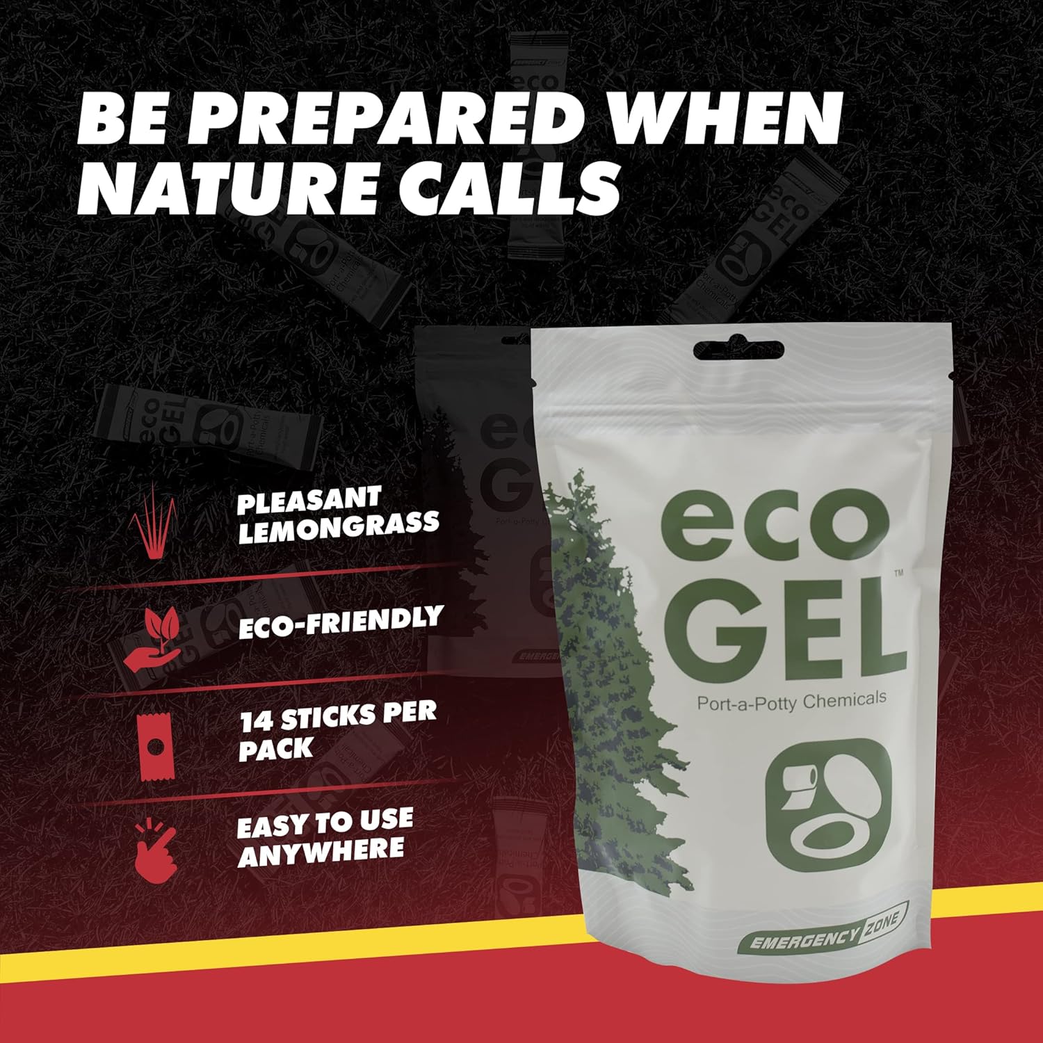 Emergency Zone Eco Gel Port-a-Potty Chemicals - Liquid Waste Gelling and Deodorizing Powder - 30 Pack : Sports & Outdoors