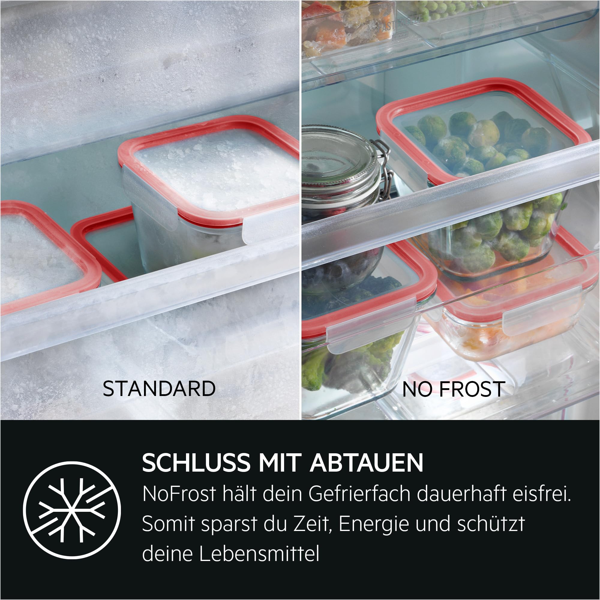 AEG Einbau-Kühl-Gefrier-Kombination 178cm, Serie 6000 TwinTech: NoFrost Abtauautomatik dank getrenntem Kühl- 195L & Gefrierraum 62L, LED-Display, Schnell-Gefrieren, Türalarm, Schlepptür, TSC6N183ES