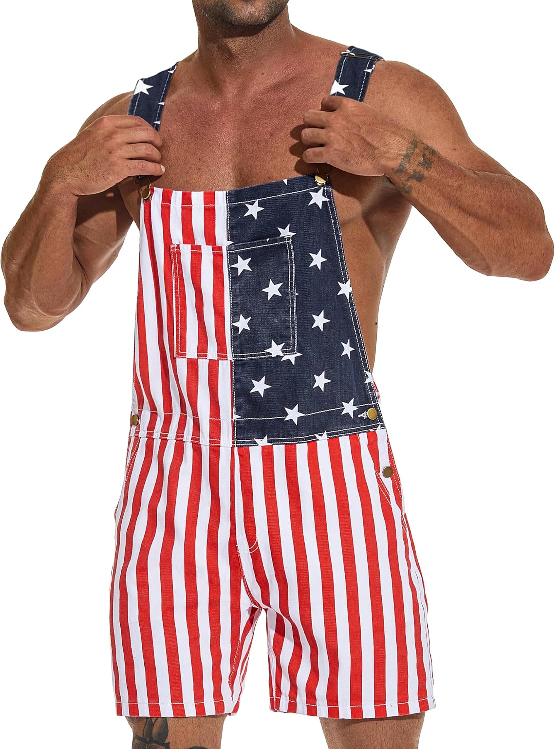 Coveralls for Men Bibs Overalls Festival Jumpsuits Shorts Romper