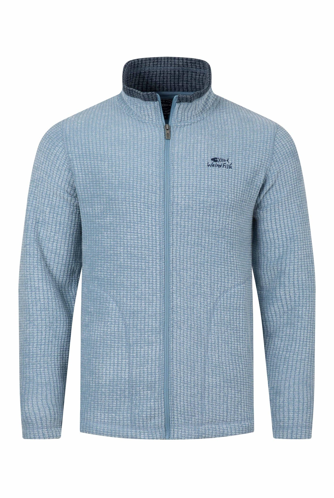 Weird Fish Men's Light Blue Shires Full Zip Grid Fleece Size L. (Jumper/Sweater/Fleece)