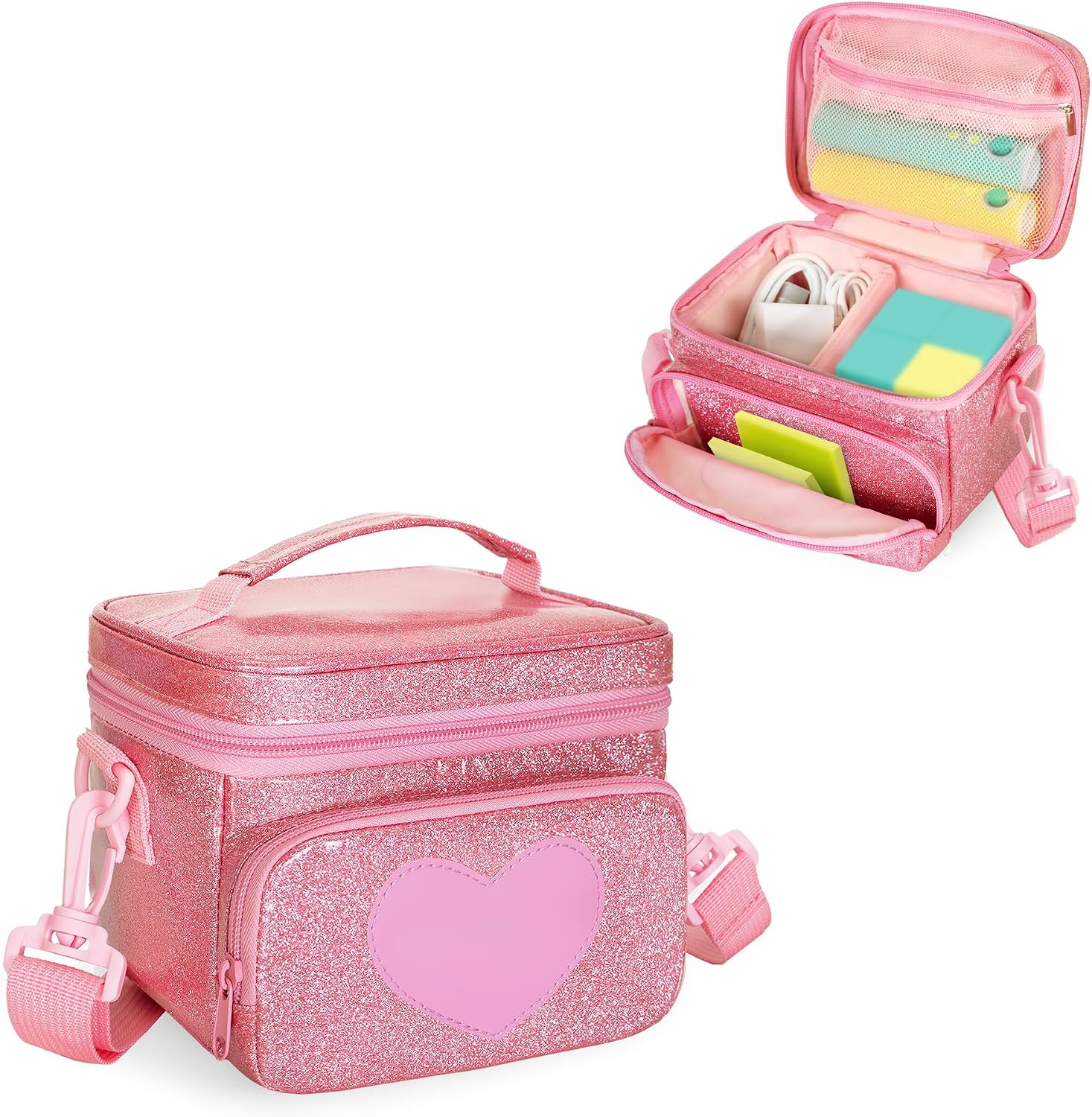 LoDrid Carrying Case Compatible with Nex Playground Game System, Storage Organizer with Shoulder Strap for Game Console and Other Accessories, Pink, Bag Only