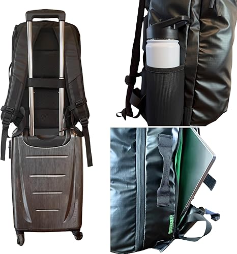 Miniatura 7 de Mochila de viaje  Mochila de transporte para laptop aprobada por vuelo con bolsillos secretos para pasaporte  The Island Hopper de Cor Surf, Negro,