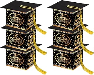 卒業記念ギフトボックス | 6個入り デコレーション ディスプレイ 収納 | 卒業祝い お菓子入れ | 大学生 高校生 園児 男女向けギフト