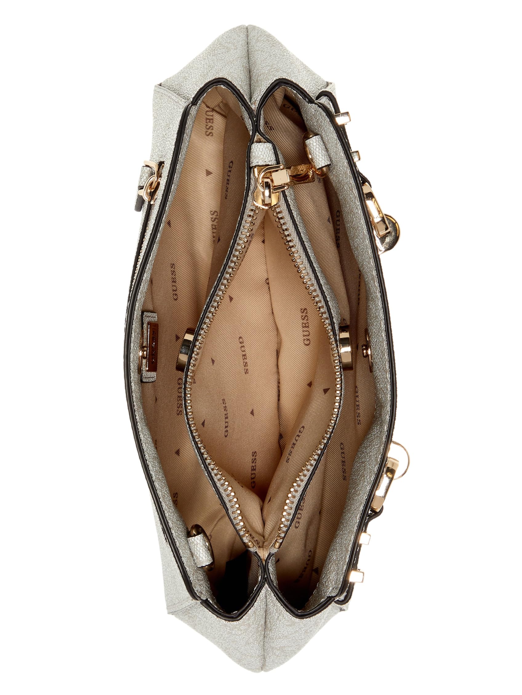 GUESS borsa a tracolla Leona Logo Girlfriend Xbody Bone Logo avorio