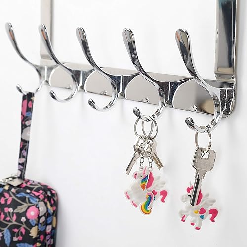 Miniatura 2 de SKOLOO Gancho para colgar sobre la puerta, ganchos para colgar ropa, toallas, abrigos, sombreros, gancho para toallas sobre la puerta, paquete de 2,