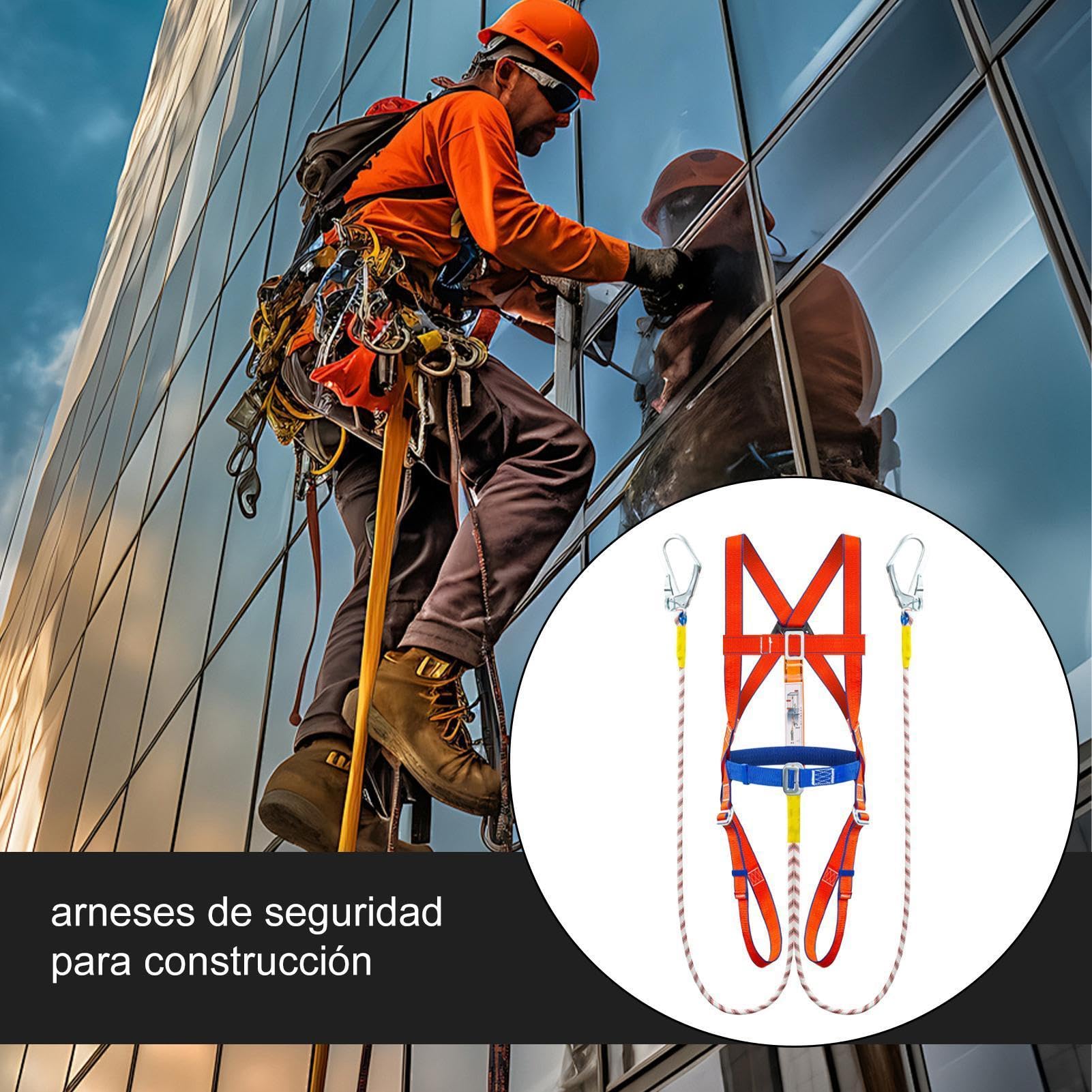 Arnés De Seguridad Arnés Corporal Completo de Trabajo de Alta Resistencia | Equipo Con Diseño Ergonómico Y Cuerda De Seguridad Absorbente De Impacto Para Poda De Árboles