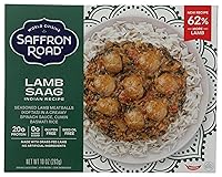 Vista 1 de Saffron Road Saag de cordero congelado, alto en proteínas, sin aceite de semillas, fabricado con cordero alimentado con hierba, sin ingredientes
