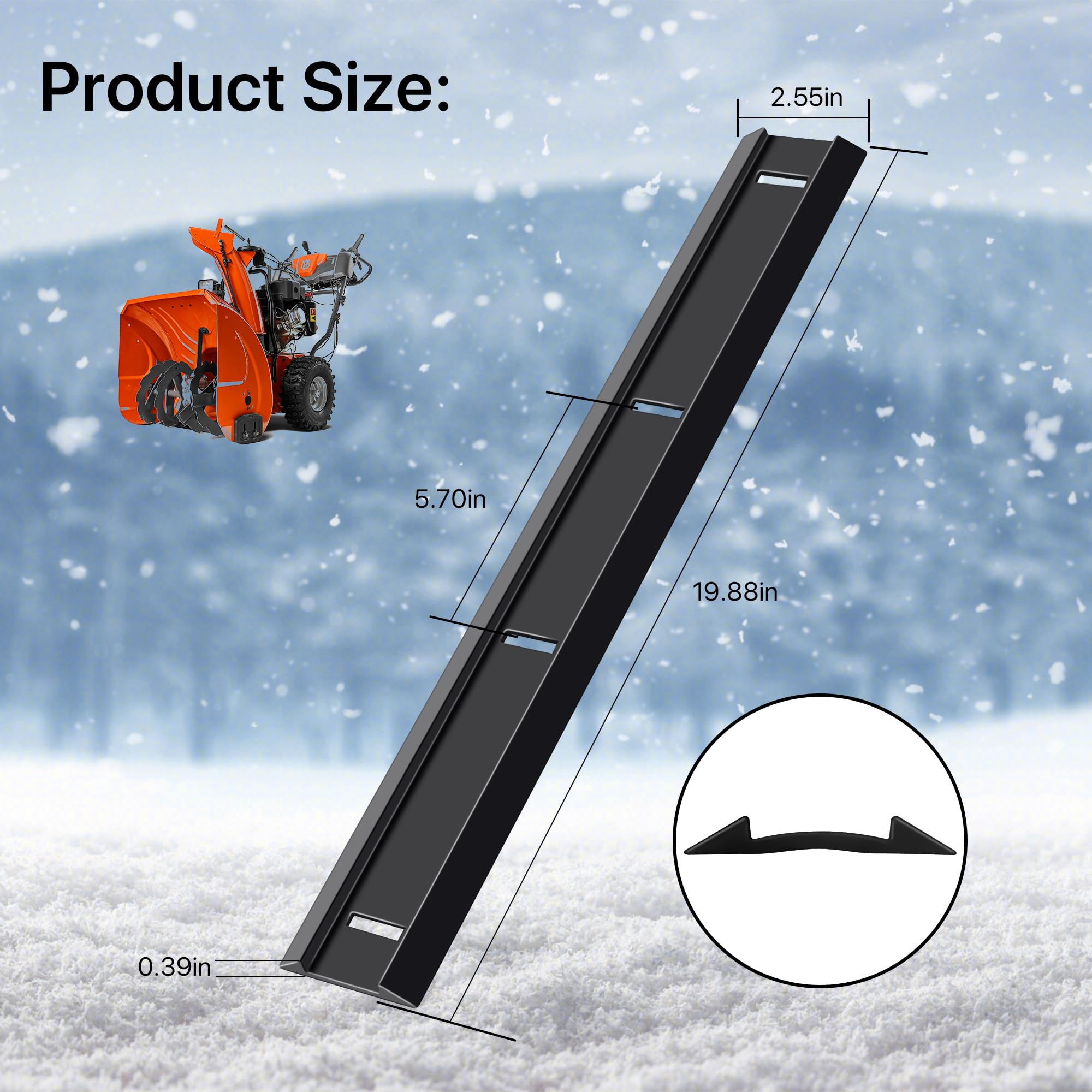 Barra raspadora para soplador de nieve 731-1033 compatible con MTD Snow Blower Scraper Bar 706-14240,731-0722,731-0778,731-0812