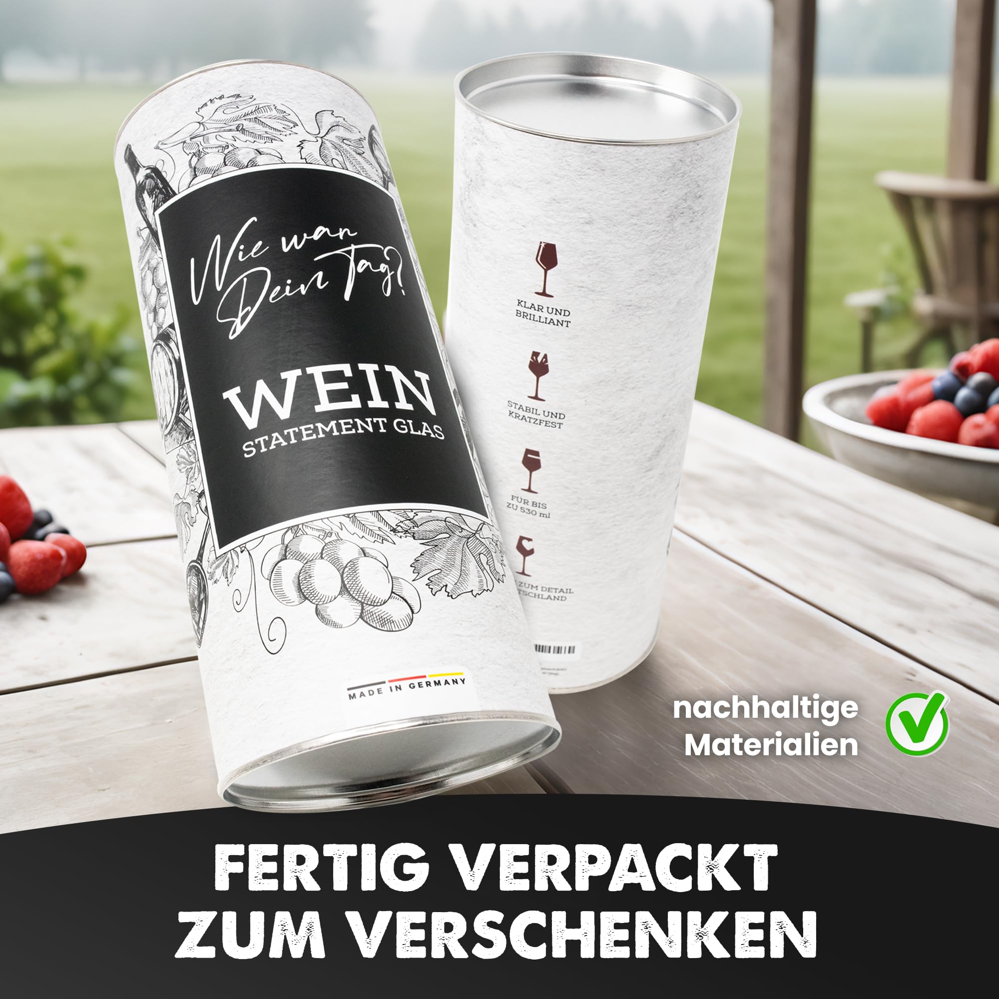 getbrave Weinglas | Guter Tag, Schlechter Tag, Frag nicht (530ml) in Geschenkbox | Wie war Dein Tag? | Geschenk für Frauen & Männer | Geburtstagsgeschenk | Weißweingläser Rotweingläser