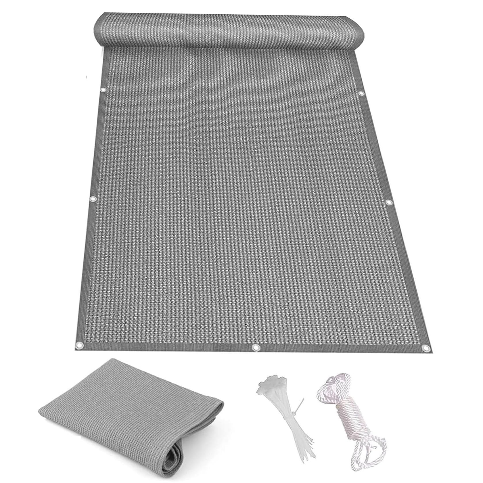 Toile de balcon anti-UV gris 1.8x3.5 m pour se protéger du soleil