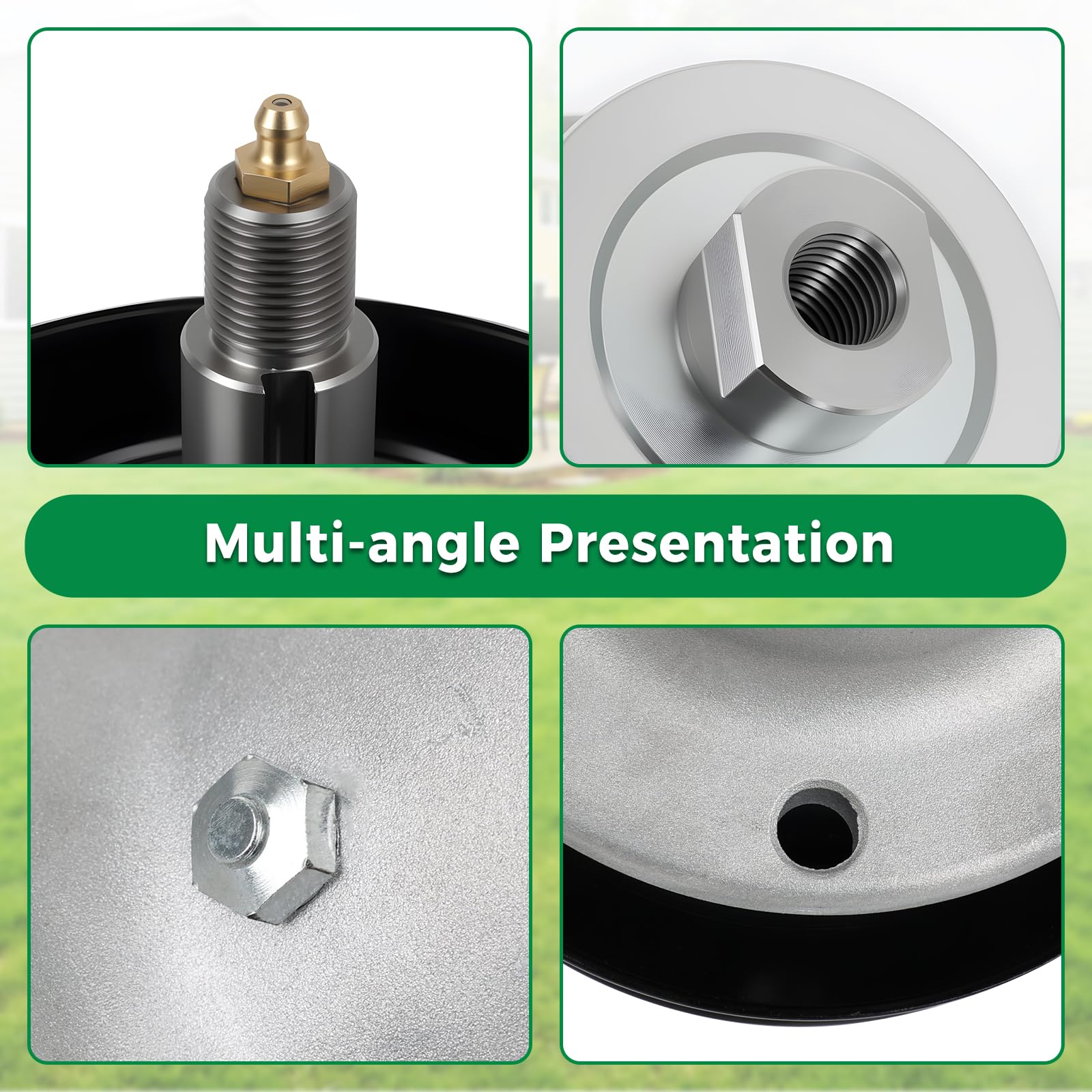 Husillo de cortacésped con polea compatible con F erris CCW 36, cortacésped HydroCut, conjunto de eje largo compatible con 2100Z, ISX 800, repuesto para 5061096 5105050