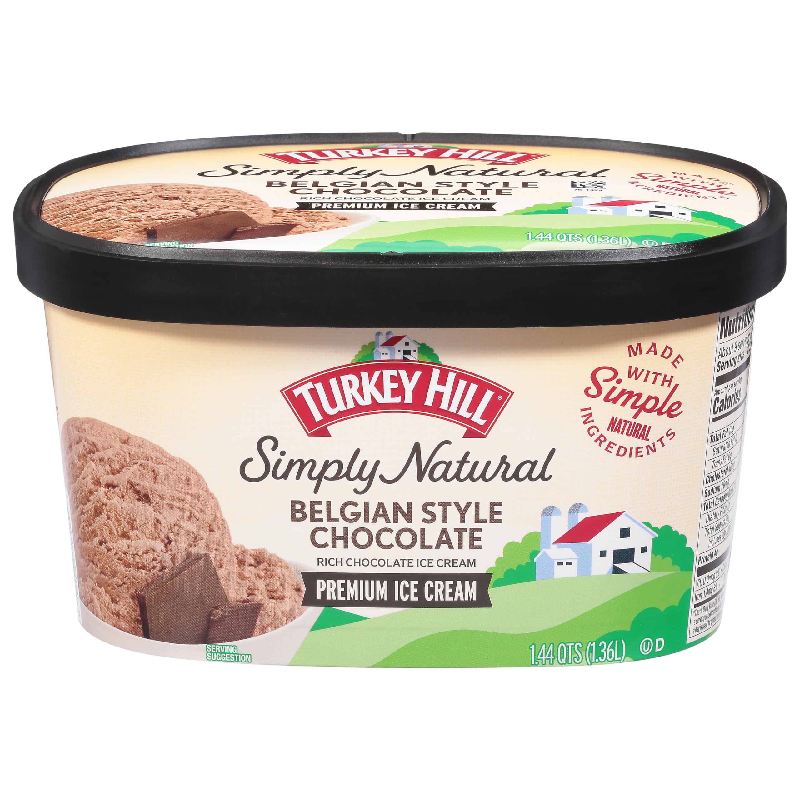 Turkey Hill, All Natural Ice Cream Belgian Style Chocolate, 46 Fl Oz