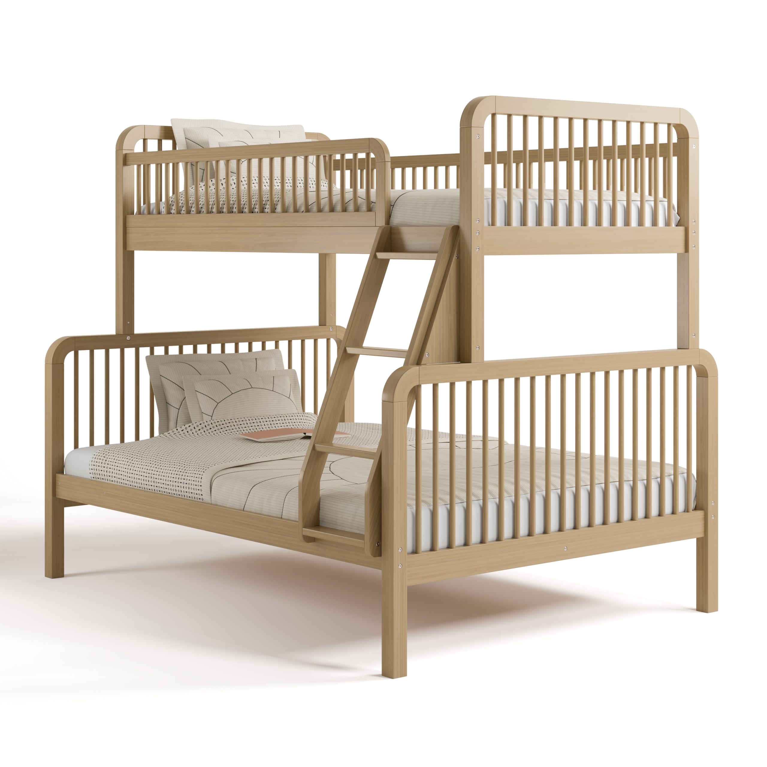 Condition photo showing New/Like New for Storkcraft Pasadena Deluxe Twin-Over-Full Wood Bunk Bed (Driftwood) - GREENGUARD Gold Certified, Durable Wood Construction for Kids Bedroom, Space Saving Design, Fits Twin and Full Mattresses