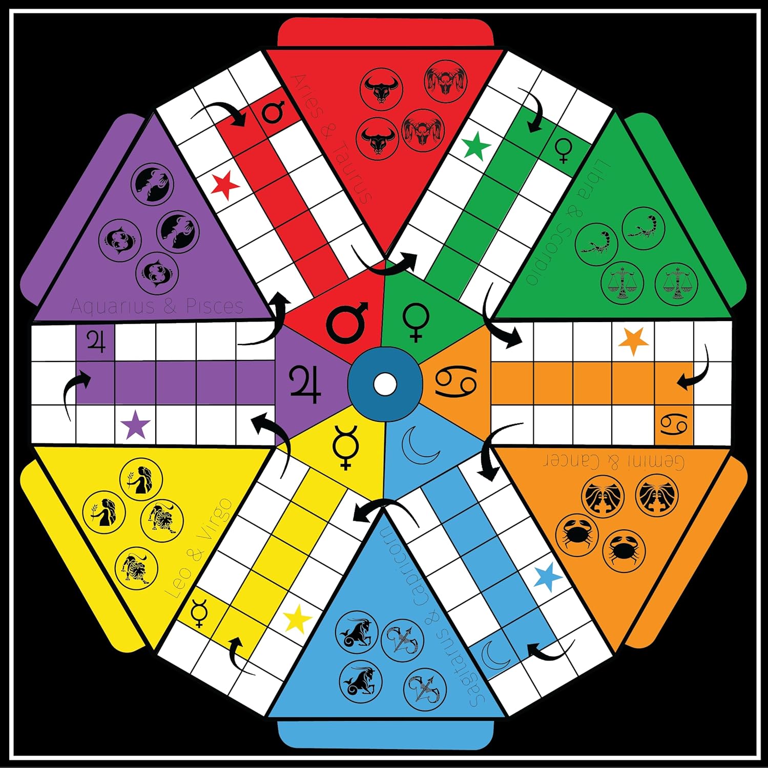 6 Player Ludo Board Game + Chutes and Ladders Foldable