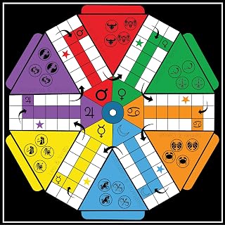 Ludo 6 Player Board Game + Foldable Gutters and Ladders
