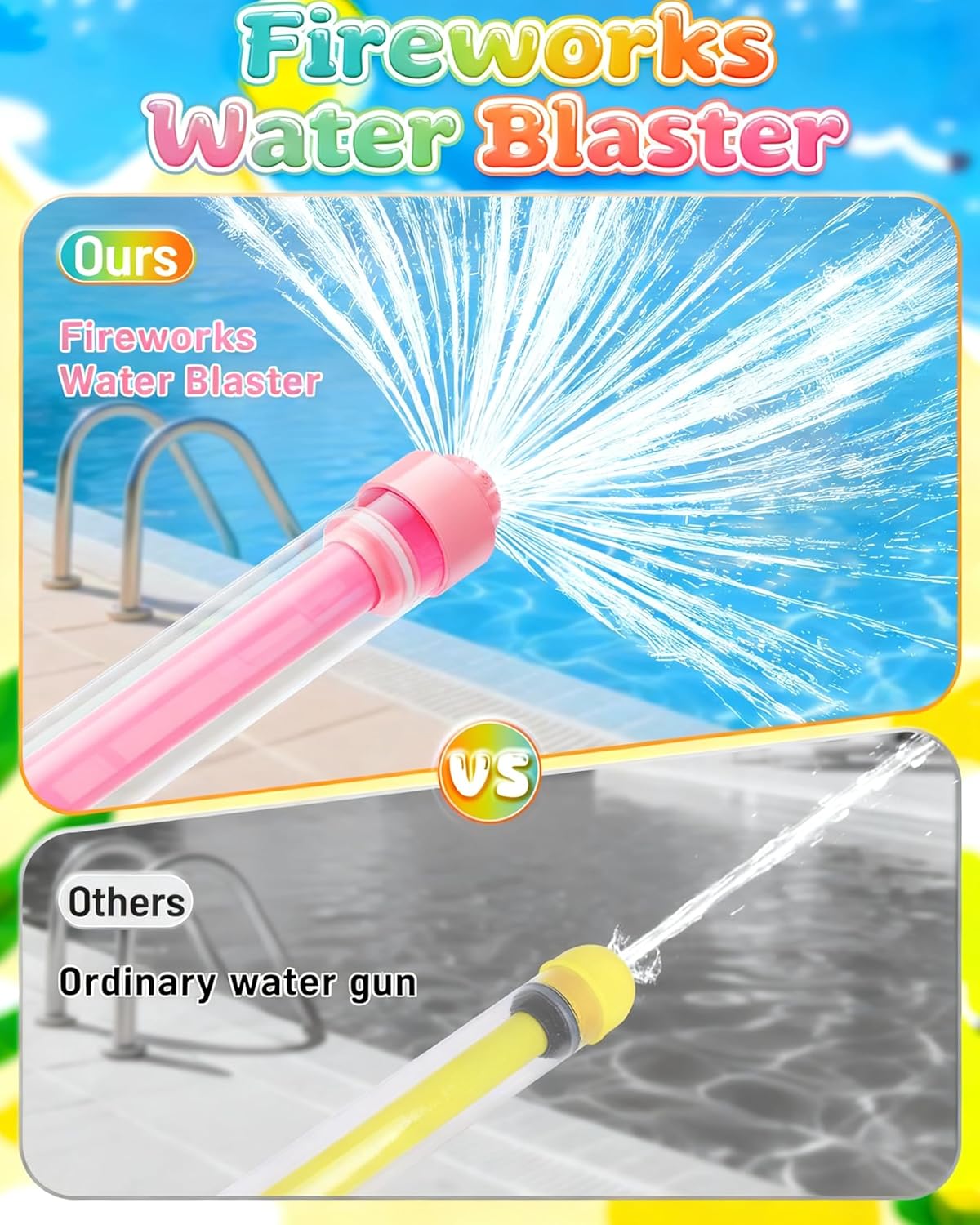 12 Pack Fireworks Water Blaster Squirt Guns for Kids & Adults, Bulk Water Shooters for Summer Pool, Beach, Backyard & Outdoor Party Favors, Ideal Water Toys for Ages 4-12