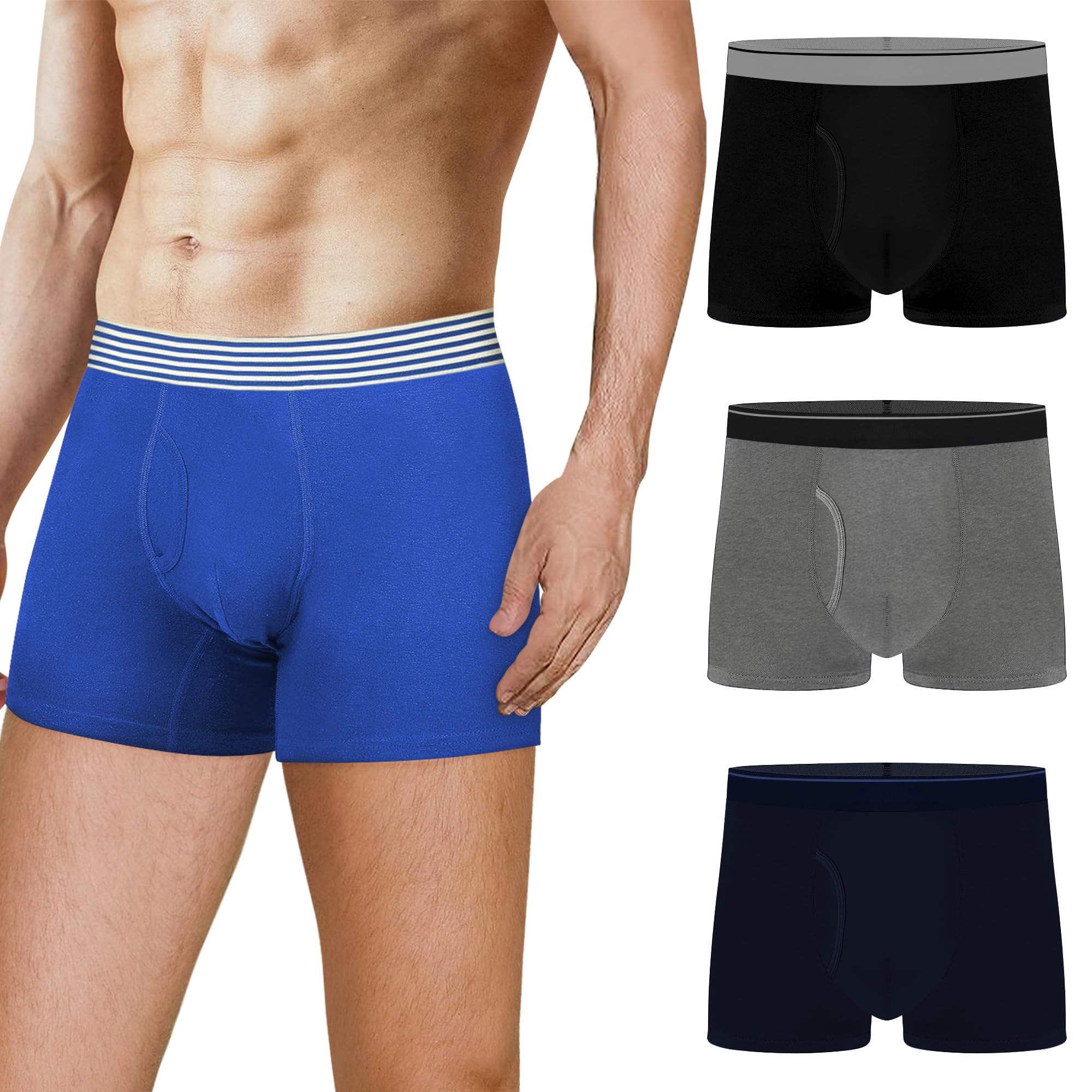 Stretchable Cotton Regular Fit Full Underwear for Men Combo Plus Size Boxer Briefs for Men Innerwear Trunks with Soft Waistband (Pack of Any Random Colours) Multicolour-image-21