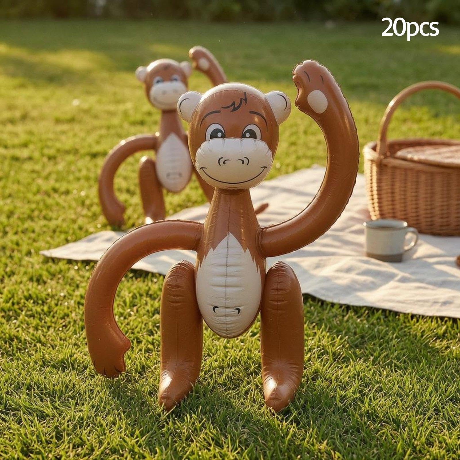 Amagogo 20 Accesorios inflables Mono para Fotos, adorables y novedosos artículos decoración para Fiestas Infantiles, Juguetes inflables