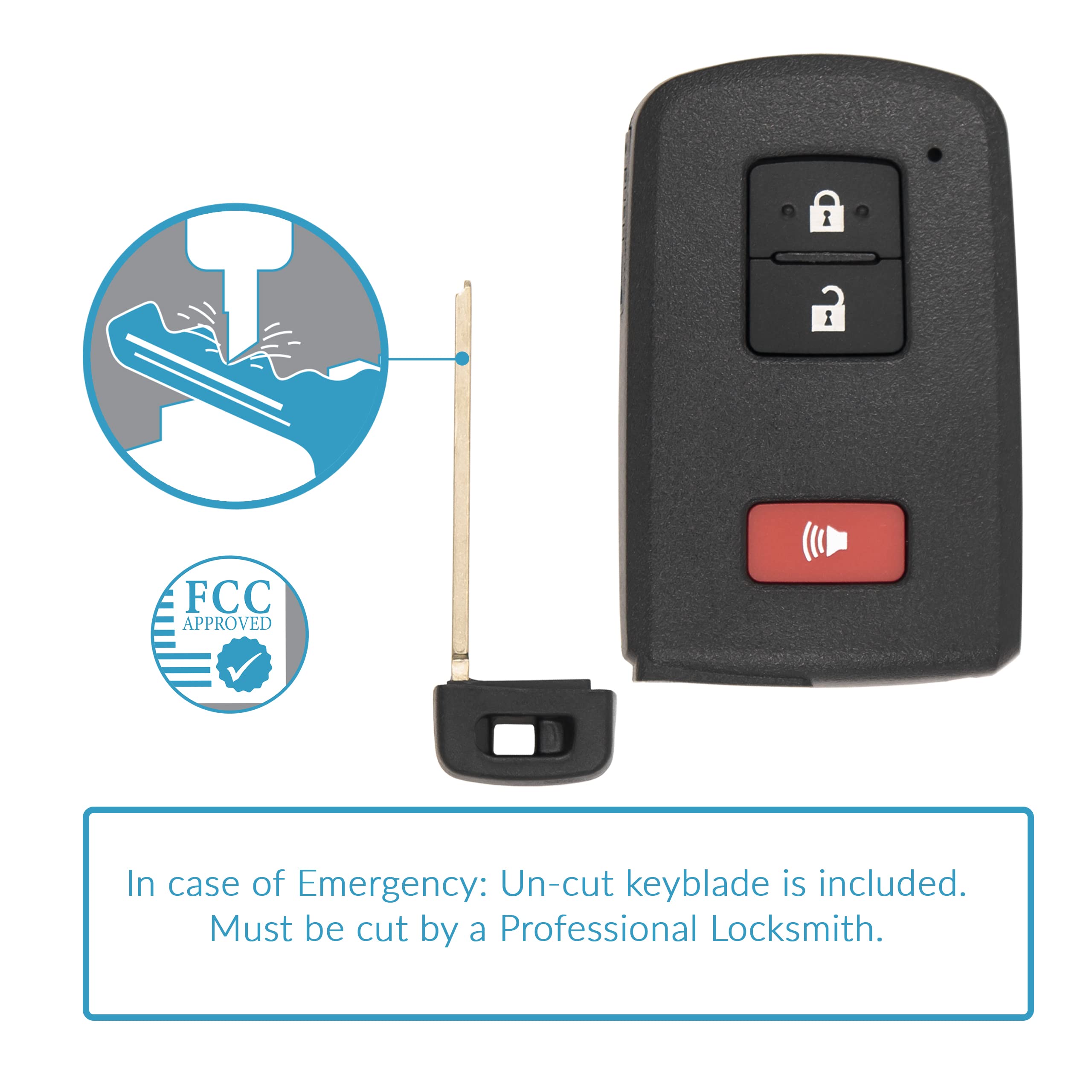 Amazon.com: Keyless2Go Replacement for 3 Button Smart